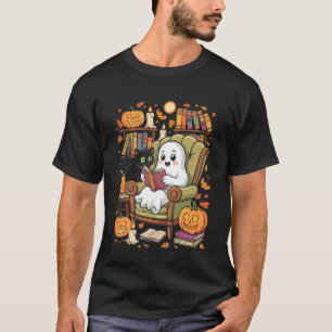 Geisterbibliothek Lesebücher Halloween Männer Frau T-Shirt