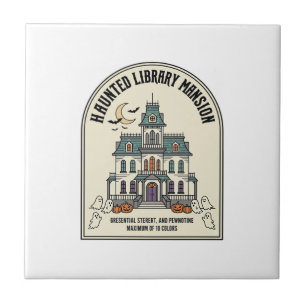 Geisterbibliothek Salem Geist Vintage Halloween_1 Fliese