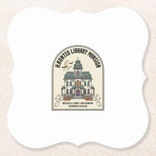 Geisterbibliothek Salem Geist Vintage Halloween_1 Untersetzer