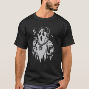 Geisterbier Zigarette Halloween Hip Hop Männer Fra T-Shirt