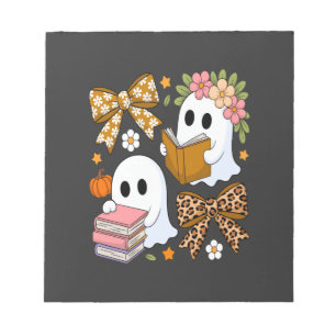 Geisterbücher Halloween Floral Herbst Halloween Notizblock