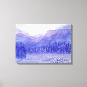 Geistergebirge Tal Wasserfarbenwelt Landschaft Leinwanddruck