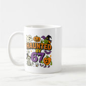 Geisterhafte 67 Meme Six Seven 6-7 Lustiger Intern Kaffeetasse (Links)
