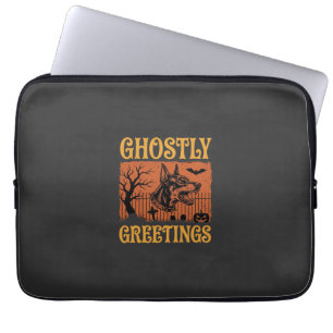 Geisterhafte Grüße Halloween Dobermann Friedhof De Laptopschutzhülle