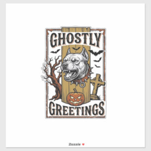 Geisterhafte Grüße Shirt Vintage Gravur Halloween Aufkleber