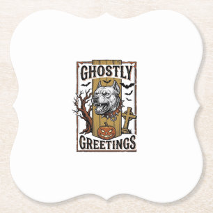 Geisterhafte Grüße Shirt Vintage Gravur Halloween Untersetzer