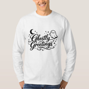 Geisterhafte Grüße Spukiger Chic Halloween-Kunst T-Shirt