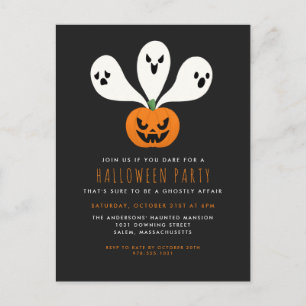 Geisterhafte Halloween-Party-Einladung Postkarte