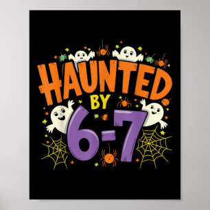 Geisterhafte Sechs Sieben 6 7 Meme 67 Skeletthand Poster