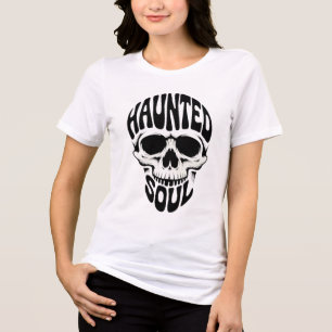 Geisterhafte Seelen-Schädel-Typografie Tri-Blend Shirt