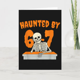 Geisterhafte Six Seven 6 7 Meme 67 Skeletthand Hal Karte