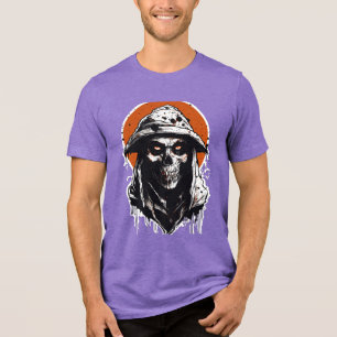 Geisterhafte Straßenphantom – Gruselige Halloween- Tri-Blend Shirt