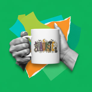 Geisterhafter Buchstabenblock Kaffeetasse