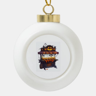 Geisterhafter Hot-Dog-Stand Keramik Kugel-Ornament