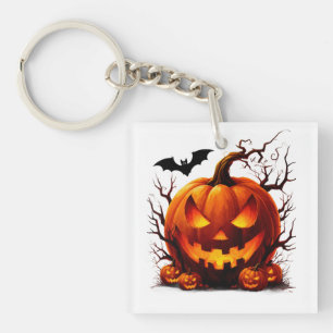 Geisterhafter Kürbis mit leuchtenden Augen 🎃 Schlüsselanhänger