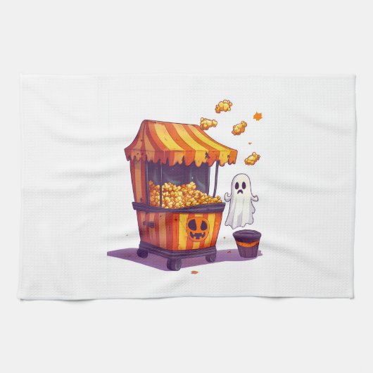 Geisterhafter Popcorn-Stand Geschirrtuch (Horizontal)