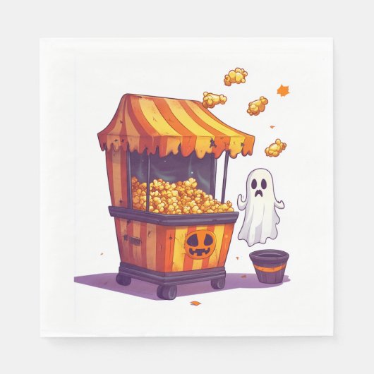 Geisterhafter Popcorn-Stand Serviette (Vorderseite)