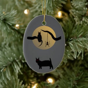 Geisterhafter Vollmond-Schmuck Keramik Ornament