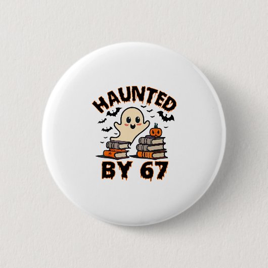 Geisterhaftes 67 Meme Six Seven 6-7 Lustiger Inter Button (Vorderseite)