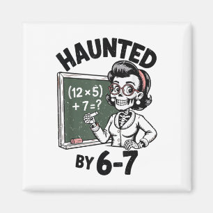 Geisterhaftes 67 Skelett-Mathe-Lehrer-Halloween-Ko Magnet