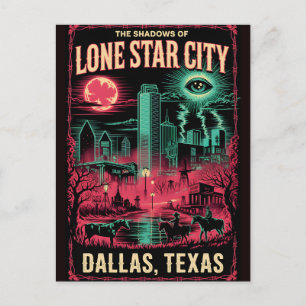 Geisterhaftes Dallas, Texas Vintage-Horror-Reisepl Postkarte