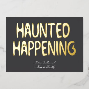 "Geisterhaftes Ereignis" Halloween-Typografie Folieneinladung