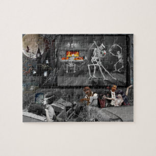 Geisterhaftes Halloween-Autokino Puzzle