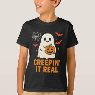 Geisterhaftes Halloween-Kunstwerk mit Kürbis 'Cree T-Shirt