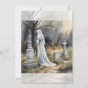 Geisterhaftes Mädchen auf dem Friedhof Einladung