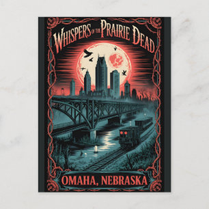 Geisterhaftes Omaha, NE Vintage-Horror-Reiseplakat Postkarte