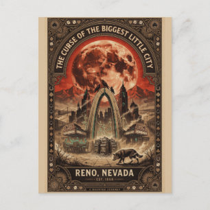 Geisterhaftes Reno, Nevada Vintage Horror Reise Postkarte