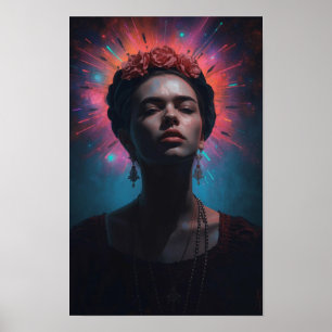 Geisterhaftes Surreales Kosmisches Porträt Dunkl Poster