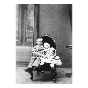 Geisterhaftes Vintage-Porträt von Geschwistern Fotodruck