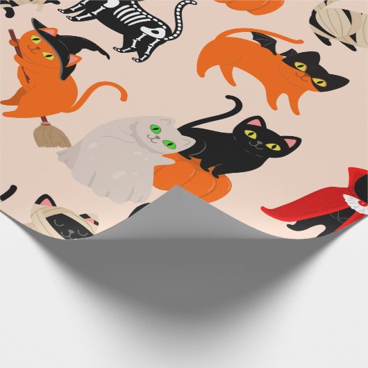 Geisterhalloween-Katzenmuschelhexe Geschenkpapier (Ecke)