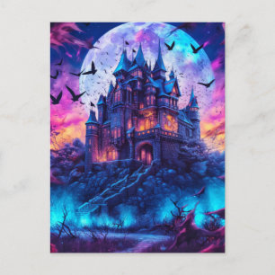 Geisterhaus Frohes Halloween Postkarte