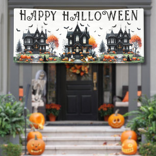Geisterhaus Halloween Party Banner