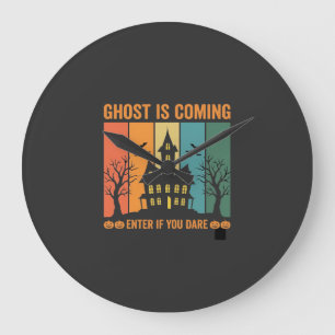 Geisterhaus Halloween-Vektorgestaltung Große Wanduhr