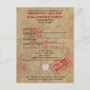 Geisterheimasyl Halloween-Party Postkarte