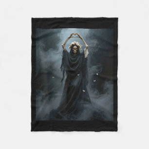 Geisterherz Hände Muttertag floraler Totenkopf Blu Fleecedecke