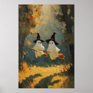 Geisterhexengemälde, gedruckte Halloween-Wand . 1 Poster