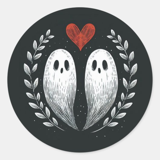 Geisterhochzeit Liebe Runder Aufkleber (Vorderseite)