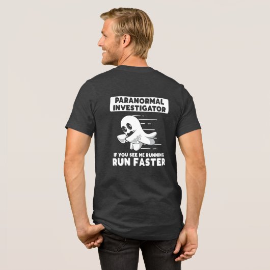 Geisterjagd Paranormal Ermittler laufen schneller Tri-Blend Shirt (Rückseite voll)