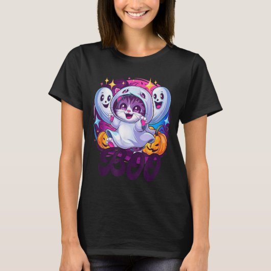 Geisterkatze Boo  T-Shirt (Vorderseite)