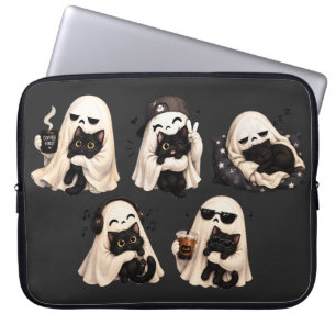Geisterkatze Cozy Halloween Duo Laptopschutzhülle