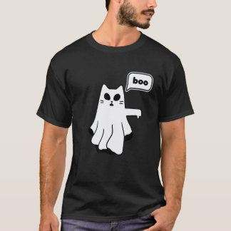 Geisterkatze der Missbilligung Buh Daumen Runter T-Shirt