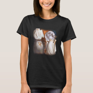 Geisterkatze heult den Mond Weird Halloween Lustig T-Shirt
