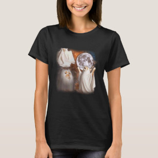 Geisterkatze heult zum Mond seltsam Halloween lust T-Shirt