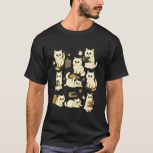 Geisterkatze liest Bücher Liebhaber Buchliebhaber T-Shirt