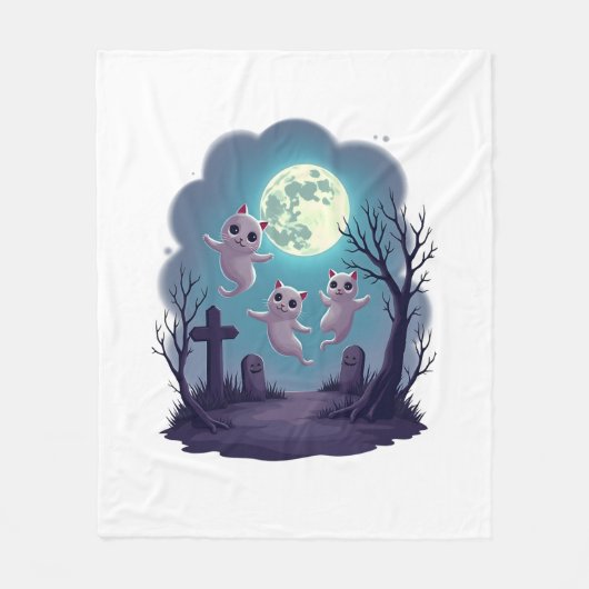 Geisterkatzenparade Fleecedecke (Vorderseite)