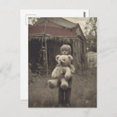 Geisterkind beim abandonierten Vintagen Zirkuszent Postkarte (Vorne/Hinten)